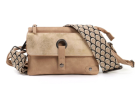 Camel crossbody en schoudertasje Bentveld