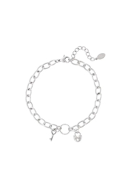 Armband sleutel & slotje Zilver