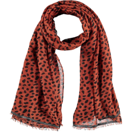 Sarlini | Lange bruine dames sjaal met dots | Midbrown