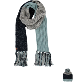 Sarlini | Lange knitted gebreide Sjaal Eline | Antique Blue