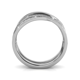Criss Cross ring stainless steel / kristal