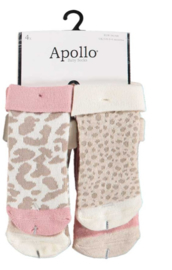 Apollo Baby Terry Socks Wild and Cute Roze | 4 Paar 0-6 mnd