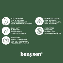 BENYSON® Bamboe Enkelsokken Unisex 3p wit 41-46