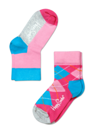 Happy Socks Kids | 2-pack Argyle & Blocks Pink 18-21