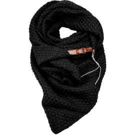 LOT83 | Gebreide Knitten Royale omslagdoek | wintersjaal Lot, Zwart
