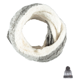 Sarlini | Snood Ronde Grijze Dames colsjaal | Knitted Kabel Gebreid | Charlie