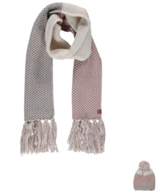 Sarlini | Lange knitted gebreide Sjaal Eline | Roze Ecru Taupe