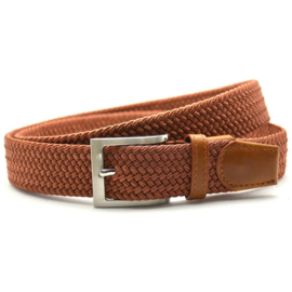 Timbelt gevlochten elastische riem 70113 cognac