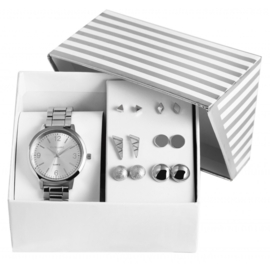 Excellanc horlogeset / cadeauset zilverkleurig 183
