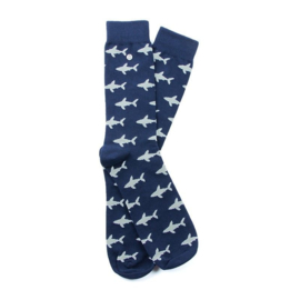 Alfredo Gonzales | Shark Attack Navy/Grey Socks XS 35-37