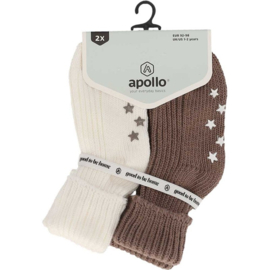 Apollo baby huissokjes multi beige 2-paar