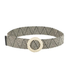 Riem Rotanlook met print zwart-1