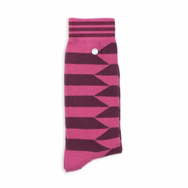 Alfredo Gonzales | Stripes Offset Bordeaux Socks