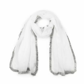Zomer sjaal met luxe franjes wit