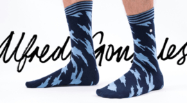 Alfredo Gonzales | Shredded Navy/Light Blue Socks