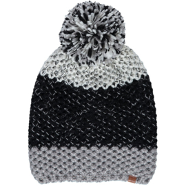 Sarlini | Knitted Dames Wintermuts Zwart Grijs | Eline