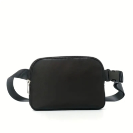 Unisex heup-/crossbodytas zwart polyester