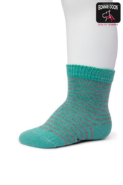 Bonnie Doon | Basic Stripe Baby Sock Organic | Malachite Green