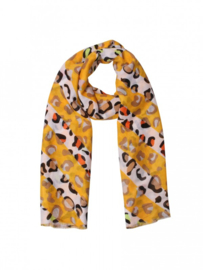 Stoere sjaal voor dames Spot Multi Leopard Sjaal Geel
