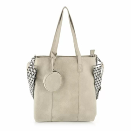 Beige schoudertas/shopper BG711