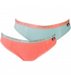 O'Neill Dames Hipster Plain 2-pack, 801042, Salmon/Lily pad XL