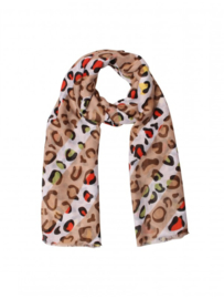 Stoere sjaal voor dames Spot Multi Leopard Sjaal Khaki