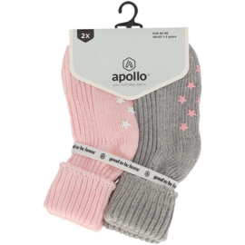 Apollo baby huissokjes multi pink 2-paar