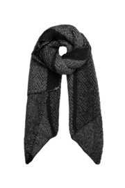 Sjaal zigzag print multi - zwart grijs