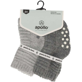 Apollo baby huissokjes multi grey 2-paar