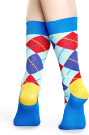 Happy Socks - Argyle - Blauw/Geel/Rood - Unisex - Maat 36-40