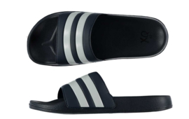 QX Heren Badslipper / Poolslider Blauw Wit