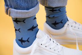 Alfredo Gonzales | Shark Attack Light Blue/Navy Socks XS 35-37