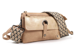 Camel crossbody en schoudertasje Bentveld