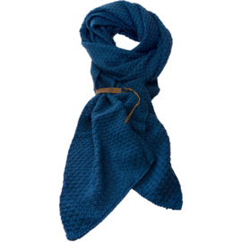 LOT83 | Bo | Lange knitted Gebreide Sjaal | Donkerblauw