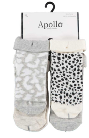 Apollo Baby Terry Socks Wild and Cute Grijs | 4 Paar 6-12 mnd