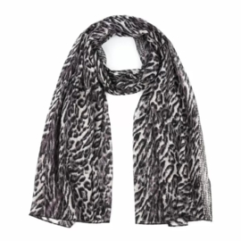 Sjaal luipaardprint zwart/wit