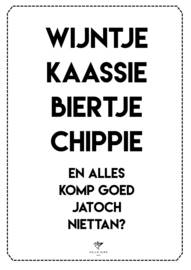 POSTER - WIJNTJE KAASSIE BIERTJE CHIPPIE