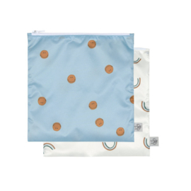 Lässig Snack bags 2pack - Happy Rascals Smile Sky blue