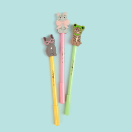 Set van 3 pennen met kitten en puppy toppers