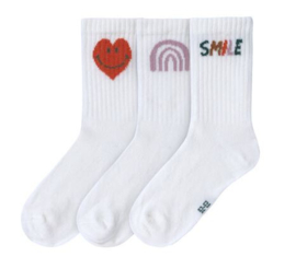 Lässig Tennis Socks 3 pcs GOTS Little Gang - Smile