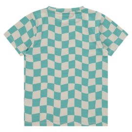 Stains & Stories Tee - Turqoise Checkered