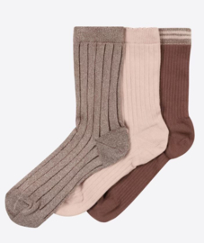 MP Denmark Abby 3-pack socks - Brown Sienna