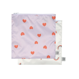Lässig Snack bags 2pack - Happy Rascals Heart Lavender