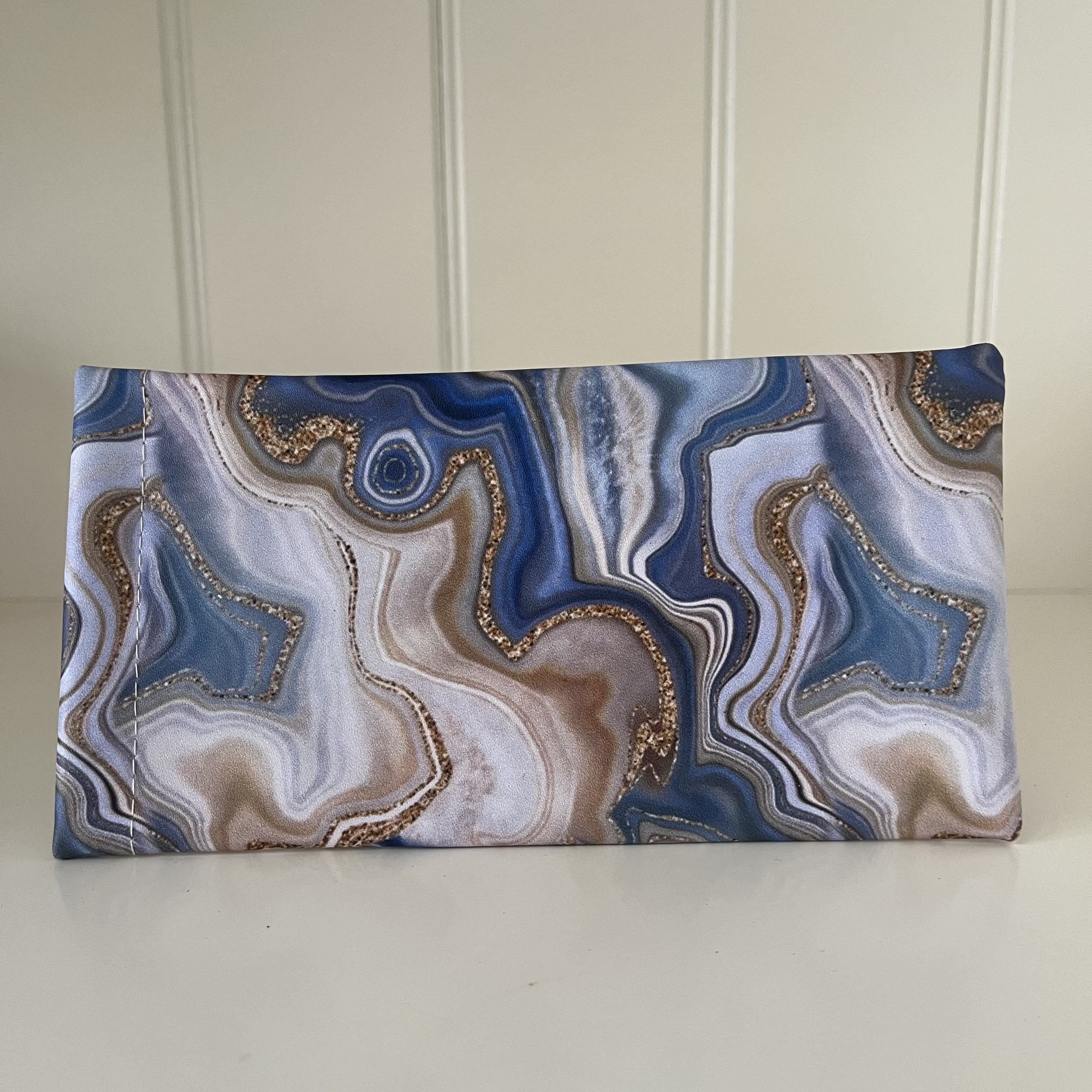 Brillenpouch blauw