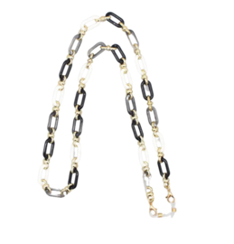 Brillenketting Zwart/Wit/Grijs
