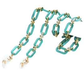 Brillenketting Groen/Goud
