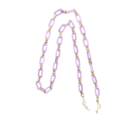 Brillenketting Lila/goud