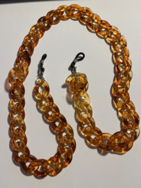Brillenketting transparant turtle