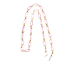 Brillenketting Roze/goud