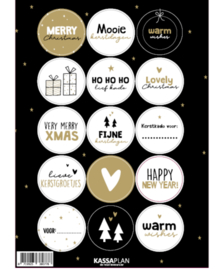 Stickers kerst (zwart/goud)